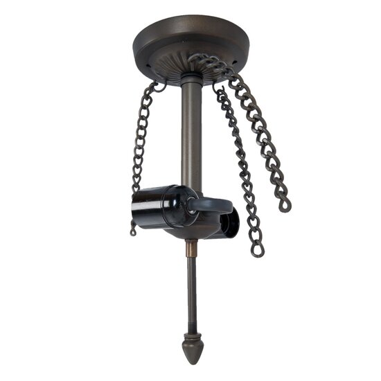 Clayre & Eef | Snoerpendel Ketting Tiffany Bruin 15x15x33 cm E27/max 2x60W | 5LL-82