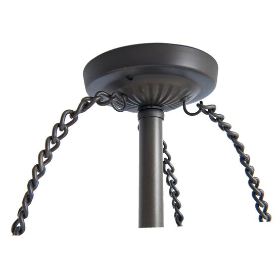 Clayre & Eef | Snoerpendel Ketting Tiffany Bruin 15x15x33 cm E27/max 2x60W | 5LL-82
