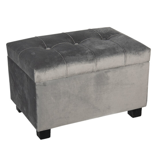 Clayre & Eef | Poef Grijs 50x34x33 cm | 64061SDG
