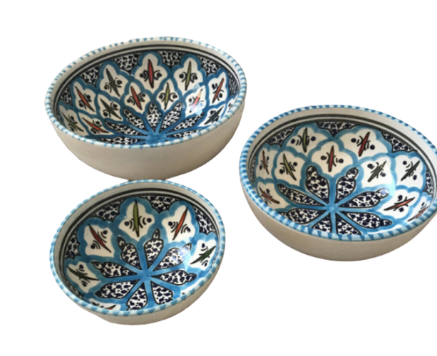 Tapas setje 3 delig Turquoise blue fine | TB.TP.3D | Dishes & Deco