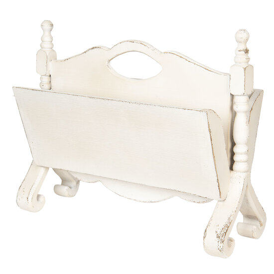 Clayre & Eef | Tijdschriftenhouder Wit 55x25x44 cm | 5H0405
