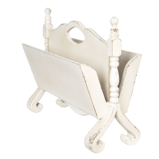 Clayre & Eef | Tijdschriftenhouder Wit 55x25x44 cm | 5H0405