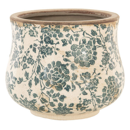 Clayre & Eef | Bloempot Binnen Beige, Groen ø 15x13 cm | 6CE1034S