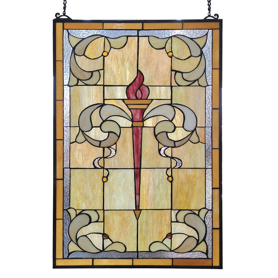 Clayre & Eef | Glaspaneel Tiffany Groen 50x1x78 cm | 5LL-6022