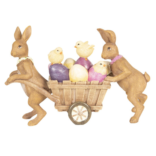 Clayre & Eef | Decoratie Beeld Konijn Bruin 21x6x14 cm | 6PR2643