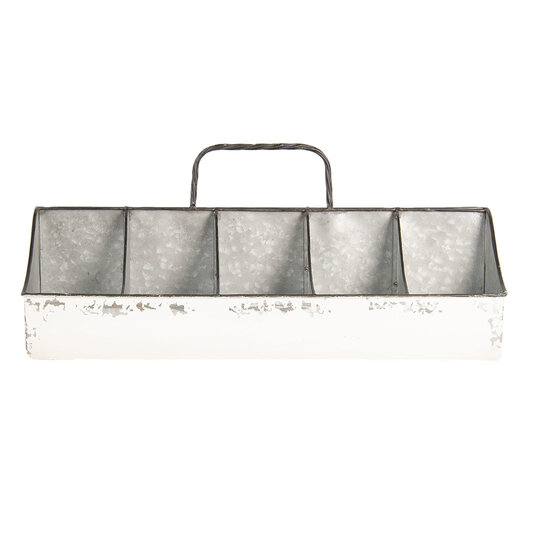 Clayre & Eef | Vakkenbak 10 vakken Wit 50x26x23 cm | 6Y3562