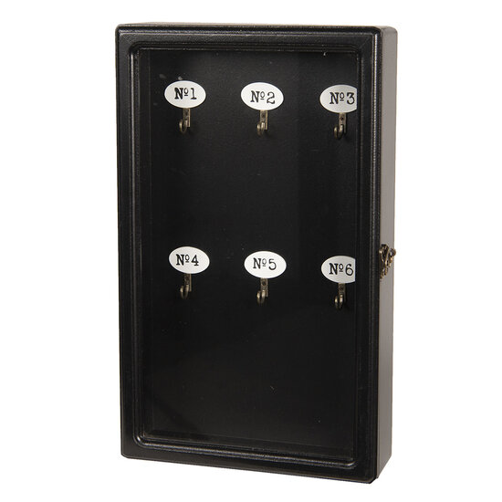 Sleutelkast 24*7*38 cm Zwart | 6H1570Z | Clayre & Eef 1