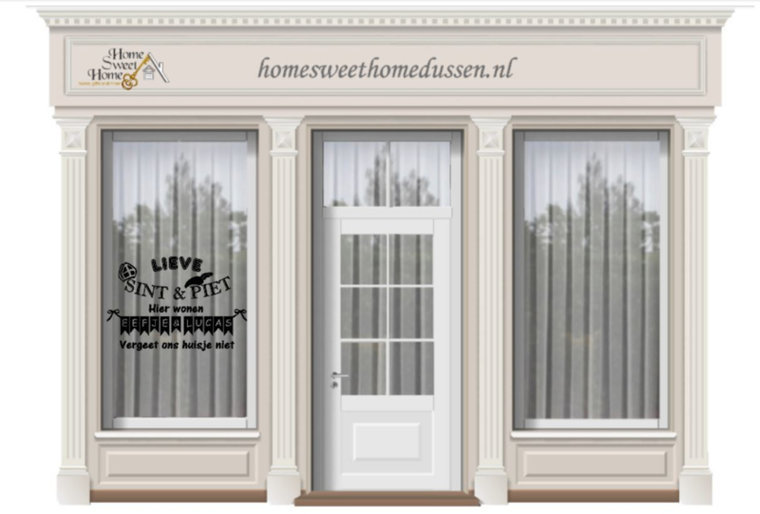 Sticker Lieve Sint en Piet met naam muur & raamversiering | Rosami Decoratiestickers 2