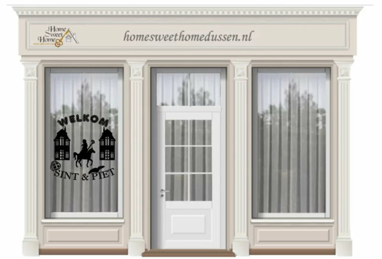 Welkom Sint & Piet sticker Sinterklaas op paard | Rosami Decoratiestickers 2