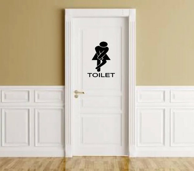 Toiletsticker voor heren & dames man vrouw hoge nood | Rosami Decoratiestickers 1