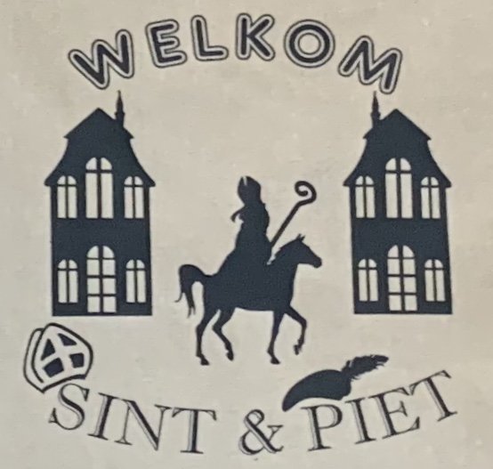 Tafelkleed katoen welkom Sint & Piet 150 x 150 cm | Rosami Decoratiestickers 1
