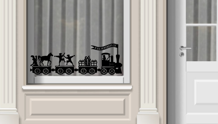 Herbruikbare stickerset pakjestrein 21 sinterklaas & piet | Rosami Decoratiestickers 1