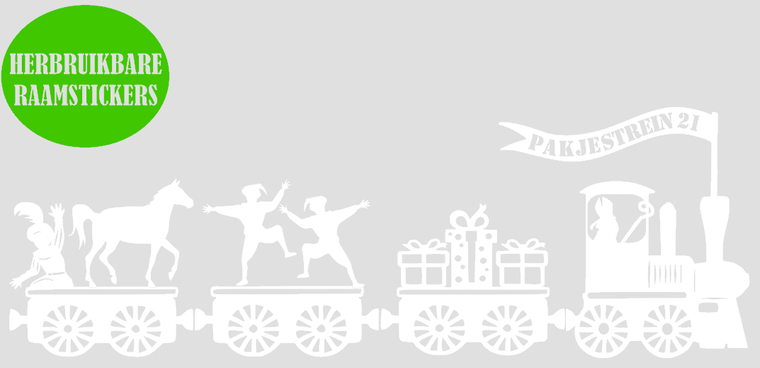 Herbruikbare stickerset pakjestrein 21 sinterklaas & piet | Rosami Decoratiestickers 2