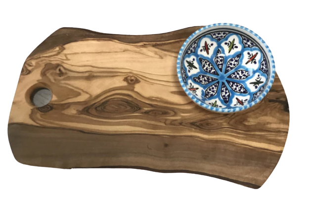 Turquoise blue fine tapasplank met schaaltje | TP.TB.2D | Dishes & Deco 1