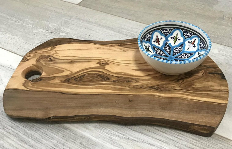 Turquoise blue fine tapasplank met schaaltje | TP.TB.2D | Dishes & Deco