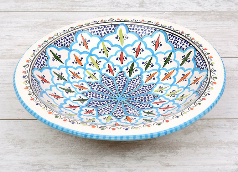 Turquoise blue fine salade serveer schaal Ø 35 cm | SOR.BC.35 | Dishes & Deco 1