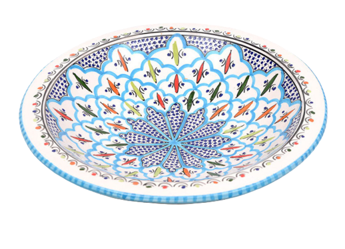 Turquoise blue fine salade serveer schaal Ø 40 cm | SOR.BC.40 | Dishes & Deco