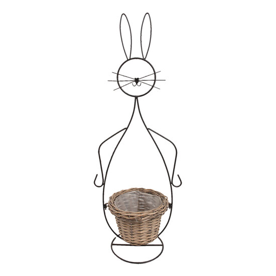 Clayre & Eef | Bloempot Binnen Zwart 15x23x67 cm | 5Y0823