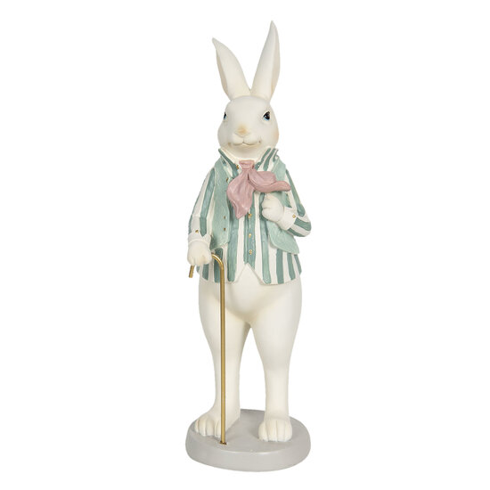 Clayre & Eef | Decoratie Beeld Konijn Wit 12x9x31 cm | 6PR3145