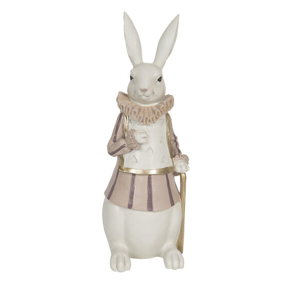 Clayre & Eef | Decoratie Beeld Konijn Meerkleurig 11x10x27 cm | 6PR3152