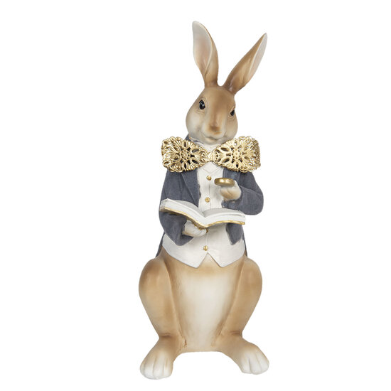 Clayre & Eef | Decoratie Beeld Konijn Meerkleurig 15x13x40 cm | 6PR3159