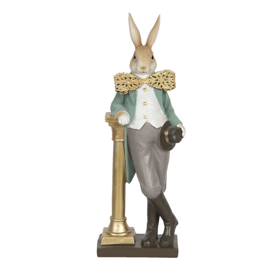 Clayre & Eef | Decoratie Beeld Konijn Meerkleurig 15x9x45 cm | 6PR3161