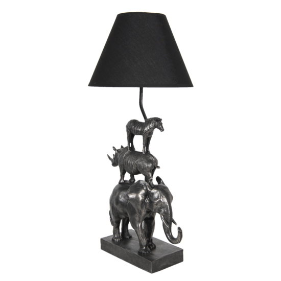 Clayre & Eef | Tafellamp Olifant Zwart 32x27x65 cm E27/max 1x60W | 5LMC0003