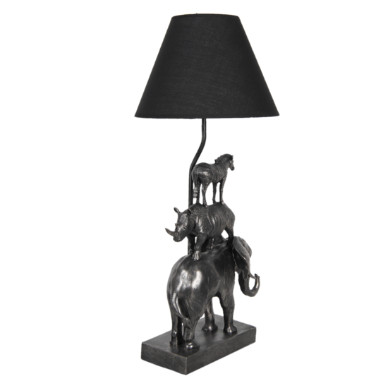 Clayre & Eef | Tafellamp Olifant Zwart 32x27x65 cm E27/max 1x60W | 5LMC0003