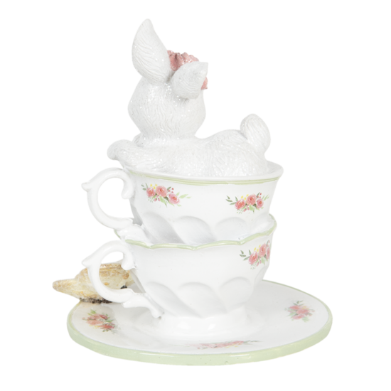 Clayre & Eef | Decoratie Beeld Konijn Meerkleurig 12x12x15 cm | 6PR3139