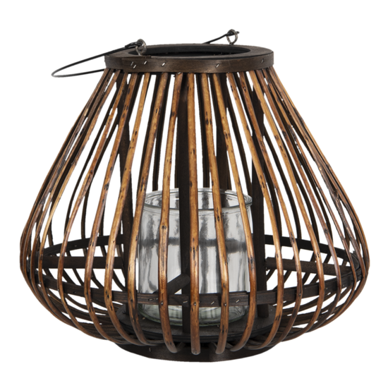 Clayre & Eef | Windlicht Bruin ø 36x30 cm | 6RO0492