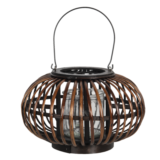Clayre & Eef | Windlicht Bruin ø 34x21 cm | 6RO0503