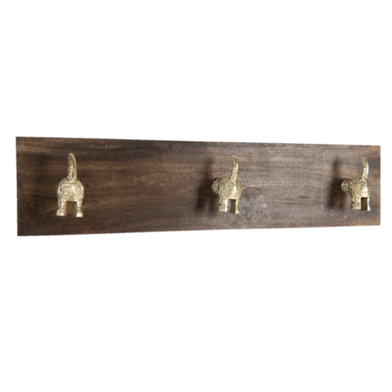 Clayre & Eef | Wandkapstok Bruin 44x8x10 cm | 6H1960