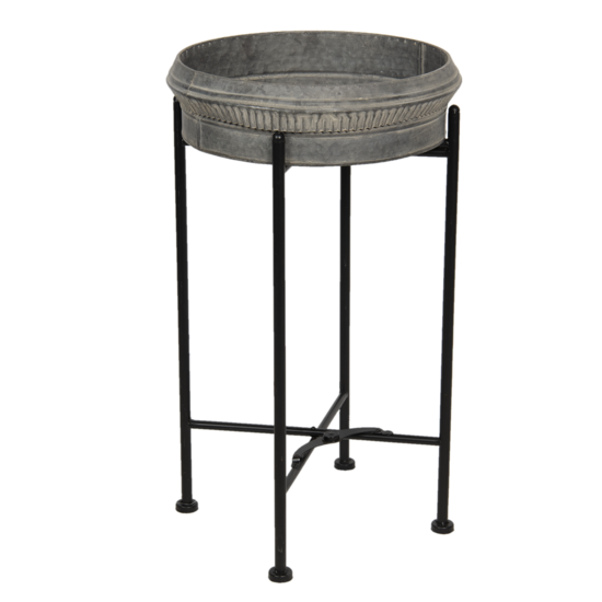 Clayre & Eef | Plantenstandaard Binnen Set van 2 Zwart ø 40x68 / ø 35x61 cm | 5Y0779