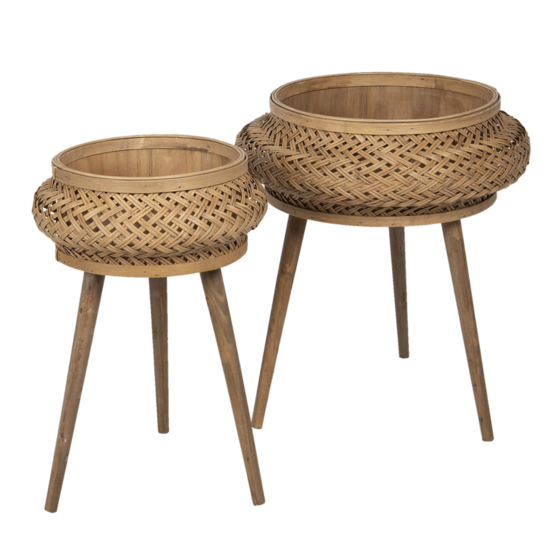 Planthouder ( set van 2) ø 50*68 / ø 37*60 cm Bruin | 64721 | Clayre & Eef