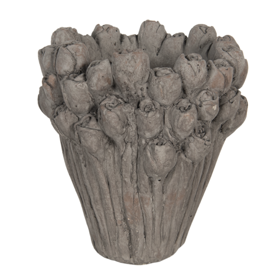 Clayre & Eef | Bloempot Binnen Grijs ø 23x25 cm | 6TE0357