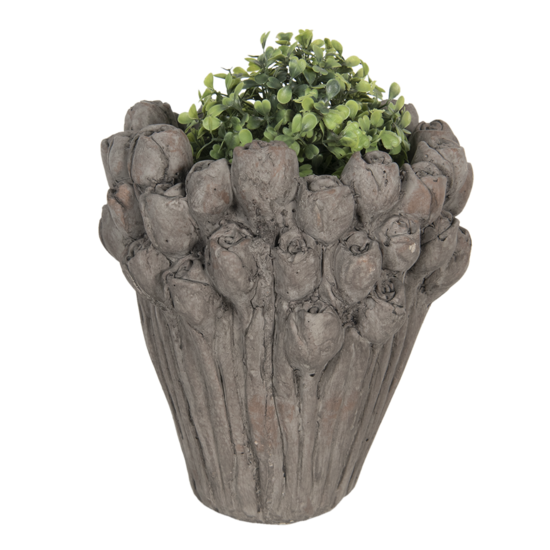 Clayre & Eef | Bloempot Binnen Grijs ø 23x25 cm | 6TE0357