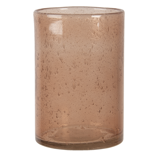 Clayre & Eef | Glazen Theelichthouder Roze ø 10x15 cm | 6GL3026P