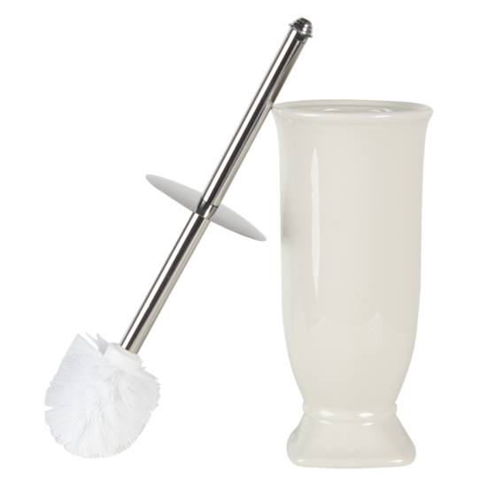 Clayre & Eef | WC Borstel met Houder Wit ø 12x26 cm | 64736