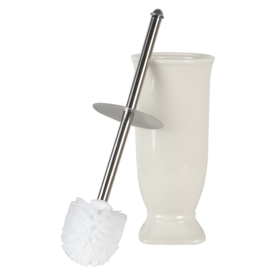 Clayre & Eef | WC Borstel met Houder Wit ø 12x26 cm | 64736