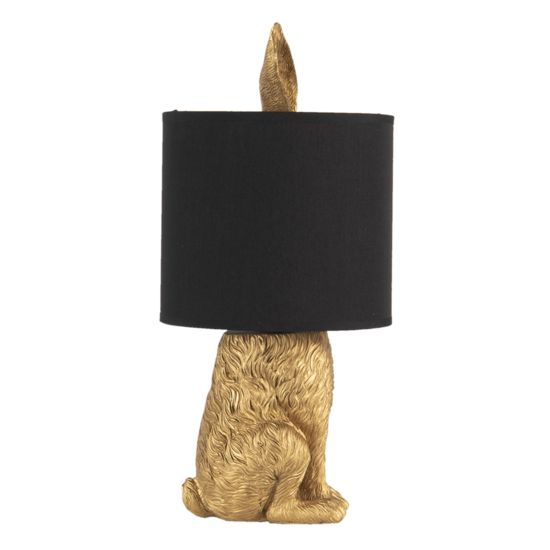 Clayre & Eef | Tafellamp Konijn Goudkleurig, Zwart ø 20x43 cm E27/max 1x60W | 6LMC0013GO
