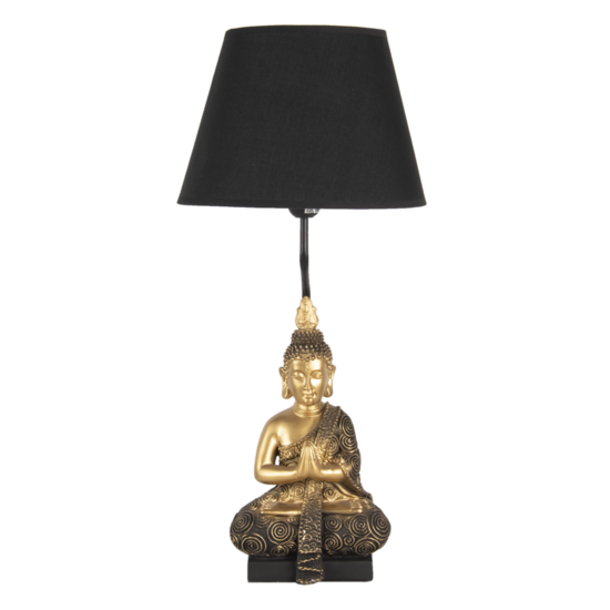 Clayre & Eef | Tafellamp Goudkleurig, Zwart ø 28x60 cm E27/max 1x60W | 6LMC0037