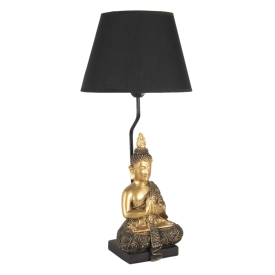 Clayre & Eef | Tafellamp Goudkleurig, Zwart ø 28x60 cm E27/max 1x60W | 6LMC0037
