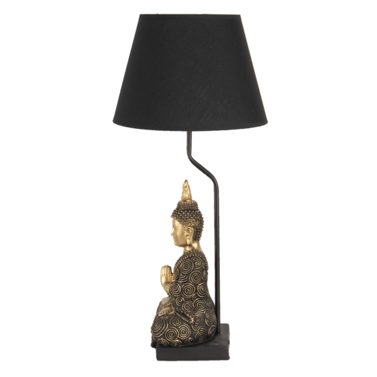 Clayre & Eef | Tafellamp Goudkleurig, Zwart ø 28x60 cm E27/max 1x60W | 6LMC0037
