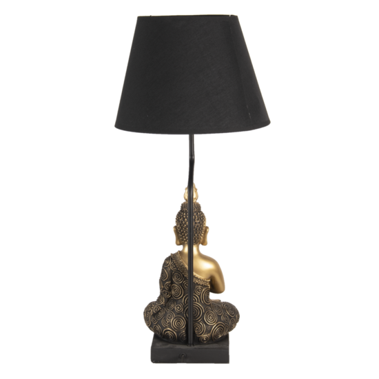 Clayre & Eef | Tafellamp Goudkleurig, Zwart ø 28x60 cm E27/max 1x60W | 6LMC0037