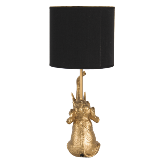 Clayre & Eef | Tafellamp Olifant Goudkleurig, Zwart ø 20x46 cm E27/max 1x60W | 6LMC0038