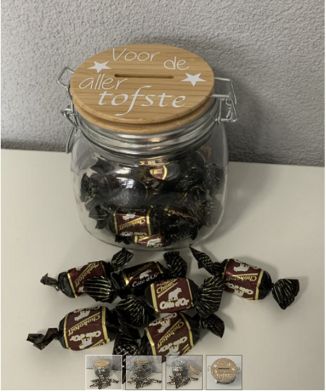 Spaar/Snoeppot Voor de aller Tofste | Juf & Meester Cadeau
