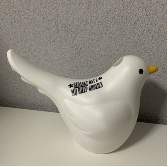 Gieter vogel | Bedankt dat u mij hielp groeien | Juf & Meester Cadeau 2