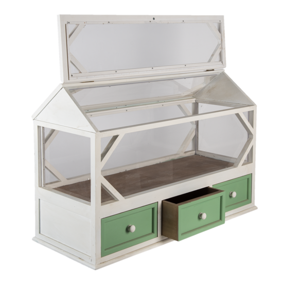 Clayre & Eef | Decoratie Kweekkasje Wit 76x33x51 cm | 5H0471