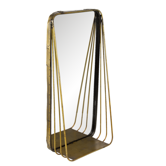 Clayre & Eef | Wandspiegel Koperkleurig 24x11x49 cm | 62S223