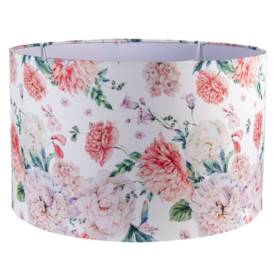 Clayre & Eef | Lampenkap Hanglamp Wit, Roze ø 45x28 cm / E27 | 6LAK0501